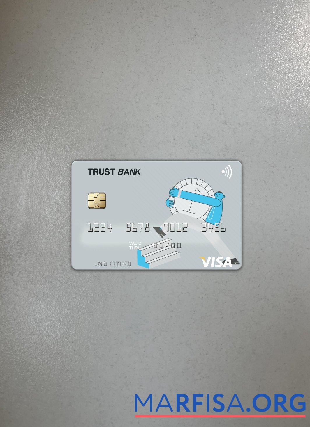 Printable Algeria Trust Bank Algéria visa card photolook front download for verification